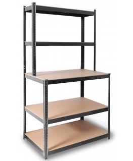 Humberg HR-855 Black Metal Workbench Shelf 180 x 100 x 60 cm
