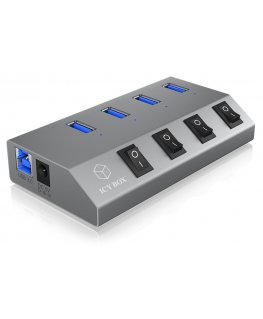 ICY BOX IB-HUB1405 USB 3.2 Gen 1 (3.1 Gen 1) Type-B 5000 Mbit/ai Antracitas
