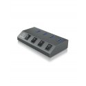 ICY BOX IB-HUB1405 USB 3.2 Gen 1 (3.1 Gen 1) Type-B 5000 Mbit/s Anthracite