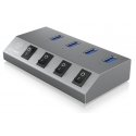 ICY BOX IB-HUB1405 USB 3.2 Gen 1 (3.1 Gen 1) Type-B 5000 Mbit/s Antrasiitti ICY BOX IB-HUB1405 USB 3.2 Gen 1 (3.1 Gen 1) Type-B 5000 Mbit/s Antrasiitti
