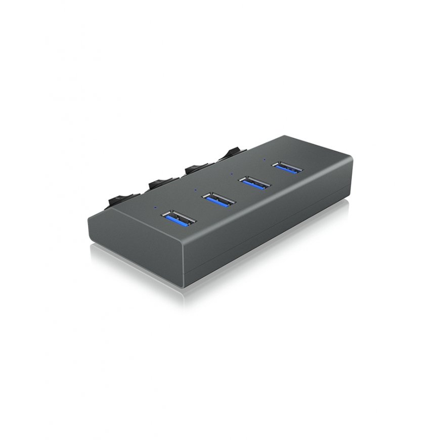 ICY BOX IB-HUB1405 USB 3.2 Gen 1 (3.1 Gen 1) Type-B 5000 Mbit/s Antrasiitti – 4
