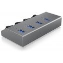 ICY BOX IB-HUB1405 USB 3.2 Gen 1 (3.1 Gen 1) Type-B 5000 Mbit/s Anthracite