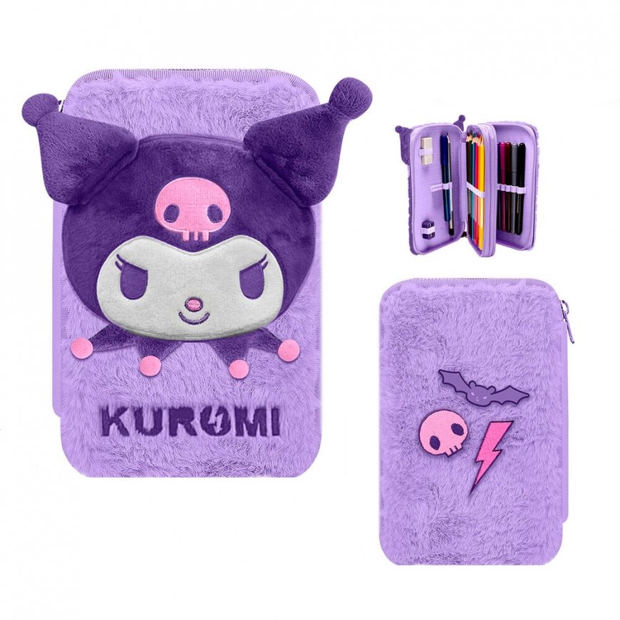 Laste litsentsiga Hello Kitty Kuromi topeltpliiatsikott