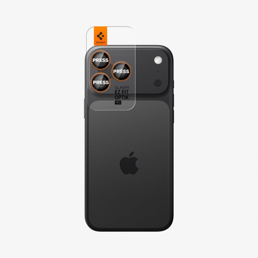 Spigen Optik Pro EZ Fit iPhone 17 Pro Lens Protector Orange