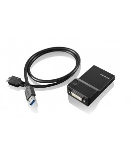Lenovo USB 3.0 - DVI/VGA USB graphics adapter 2048 x 1152 pixels Black