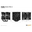 be quiet! Pure Rock Pro 3 Black Procesorius Orinis aušintuvas 12 cm Juoda 1 vnt be quiet! Pure Rock Pro 3 Black Procesorius Orinis aušintuvas 12 cm Juoda 1 vnt