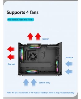 PC-kotelo P60 Mid-Tower 5x ARGB -tuulettimet musta