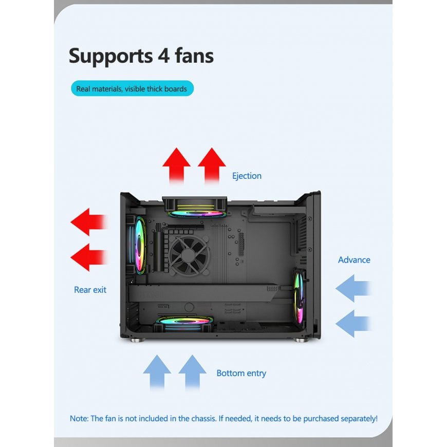 PC case P60 Mid-Tower 5x ARGB fans black