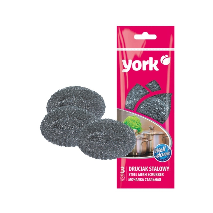 York Tērauda sieta skrubis 3 gab