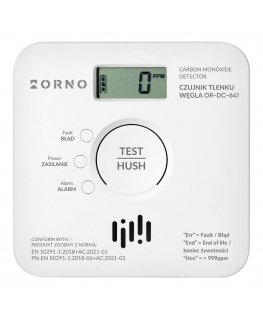 Orno Akumulatora oglekļa monoksīda (cieta) sensors 2xAA, sensora kalpošanas laiks 10 gadi, Tuya Smart Wi-Fi