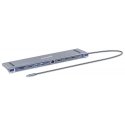 Manhattan 190305 dokstacija Vadu USB 3.2 Gen 1 (3.1 Gen 1) Type-C Sudrabs