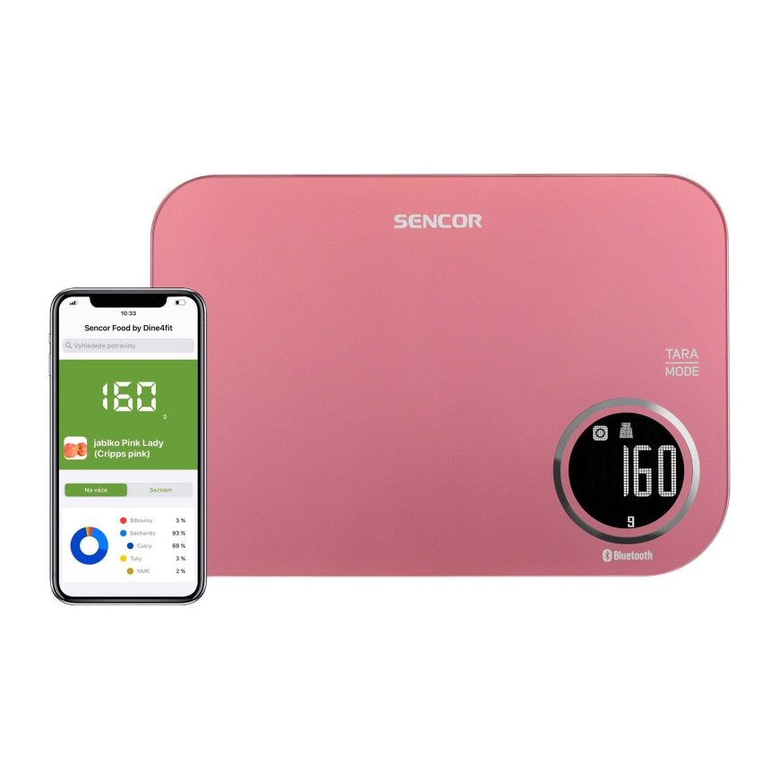 Virtuaalsed köögiskaalad Sencor SKS 7074RD Bluetoothiga