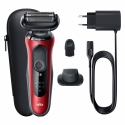 Braun Series 6 61-R1200s Sietiņa skuveklis Trimmeris Melns, Sarkans Braun Series 6 61-R1200s Sietiņa skuveklis Trimmeris Melns, Sarkans