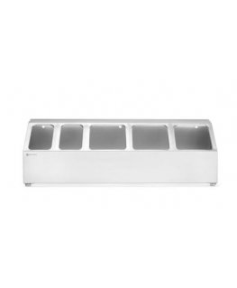 Hendi Näyttöteline teräkselle gastronomisille astioille 3x GN 1/6 2x GN 1/9