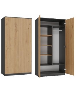 Topeshop SD-90 ANT/ART KPL miegamojo drabužių / sieninė spinta 7 spintos 2 durys Drabužinė