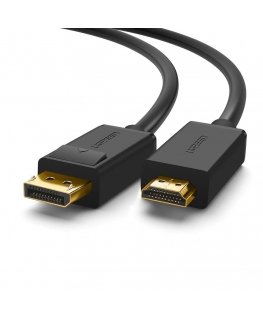 Ugreen 10203 videokaapeli-adapteri 3 m DisplayPort HDMI musta