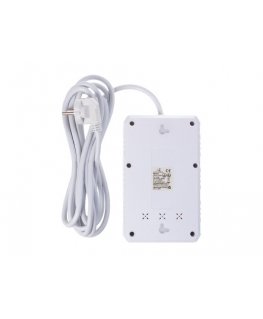 Power strip MCE392 W 4 sockets 3xUSB, 110-240V AC 50/60Hz, 2.1A max 2500W 1.5m white