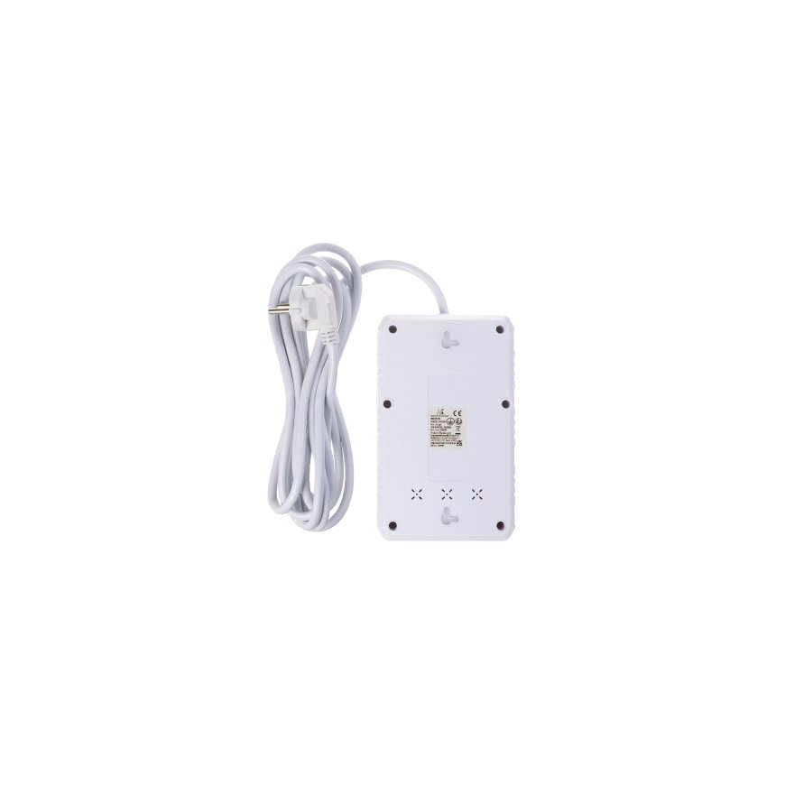 MCE392 maitinimo juosta, 4 lizdai, 3xUSB, 110-240V AC 50/60Hz, 2.1A max 2500W, 1,5m balta