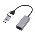 Gembird A-USB3AC-LAN-01 USB 3.1 + type-C Gigabit network adapter space grey Gembird A-USB3AC-LAN-01 USB 3.1 + type-C Gigabit network adapter space grey