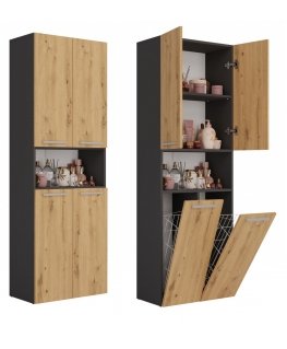 Topeshop NEL 2K DK ANT/ART KP vannitoakapp Grafiit, Tamm