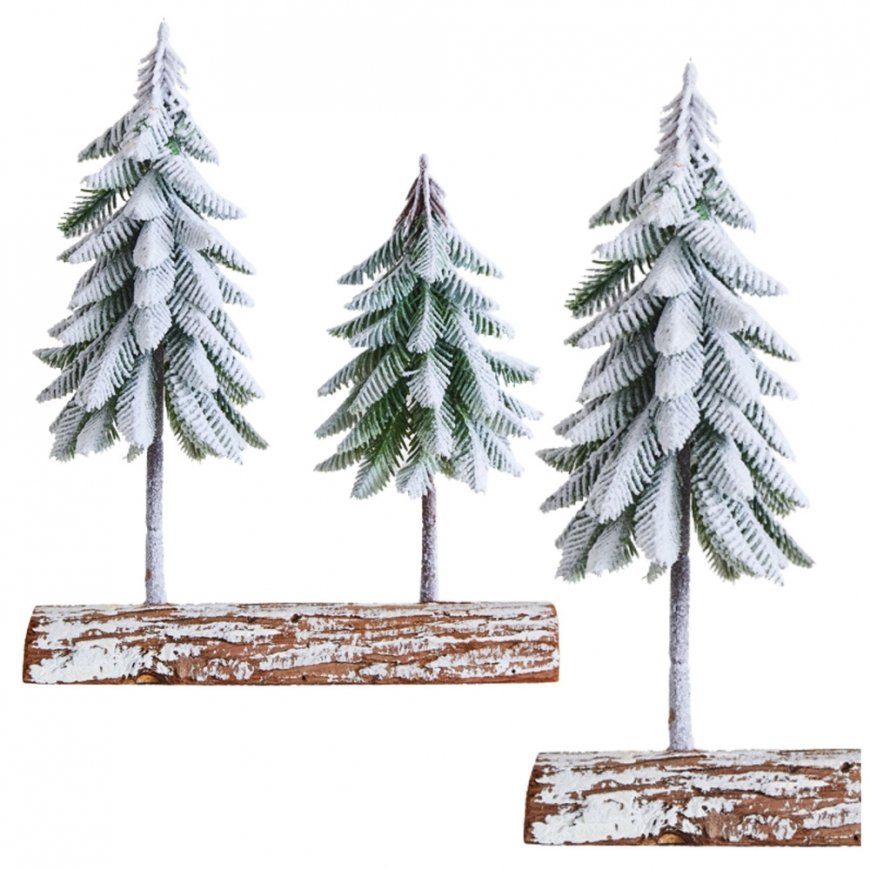 Light Christmas decoration with two Christmas trees 34 x 28 cm