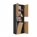 Topeshop NEL 1K DK ANT/ART KP vannas istabas skapītis Grafīts, Ozols Topeshop NEL 1K DK ANT/ART KP vannas istabas skapītis Grafīts, Ozols