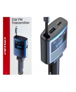 FM saatja auto microsd 1×usb-a 2×usb-c 12v 24v amio-04651