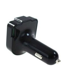 Car FM transmitter foldable 2×USB-A 12V 24V amio-04650
