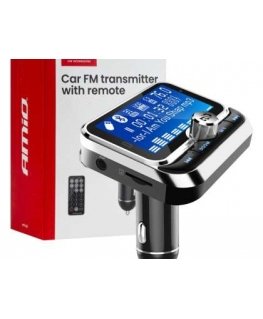 Auto FM transmitter koos puldiga 2×USB-A 12V 24V AMIO-04657