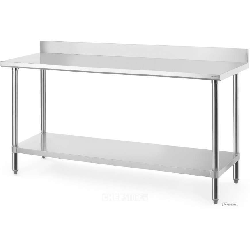 Hendi Wall-mounted Table with Shelf and Screwed Edge Budget Line 120x60x95 cm