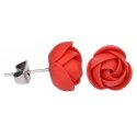 Trolley Puzzy Red Flower Earrings Trolley Puzzy Red Flower Earrings