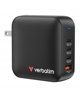 Verbatim Mini GaN Charger 165W Universaalne Must Vahelduvvool Kiirlaadimine Hoonesisene
