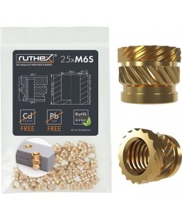 Ruthex M6 srieginis sissekandmine – Rx-M6x6.8 - 25 tk.