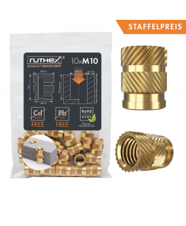 Ruthex M6 series insert – Rx-M10x12.7 - 10 pcs.