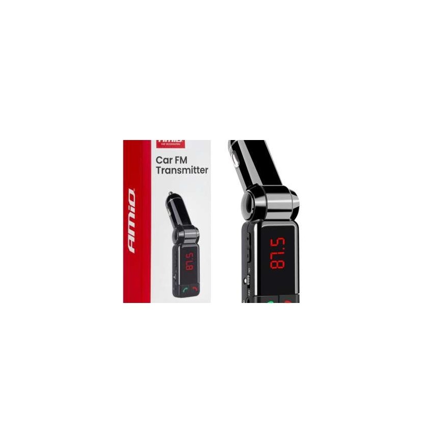 AMiO Automobiļa FM transmiteris 1×USB-A 1×USB-C