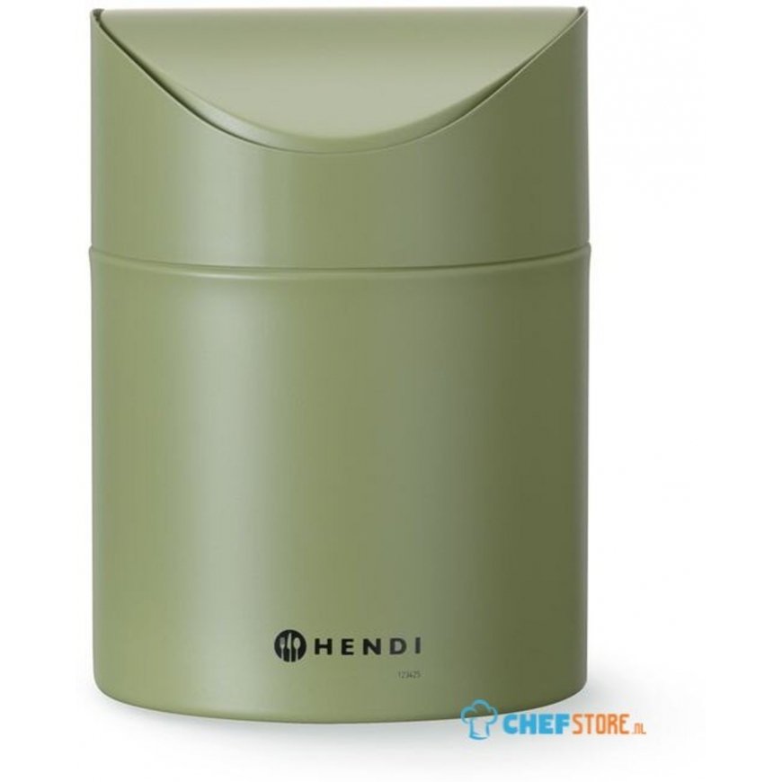 Hendi Dust Bin Stainless Steel with Tilt Lid 1.2 L - Green