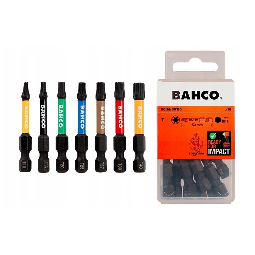 Bahco 66IM T15 50mm Socket Bits, 10 pcs blister pack