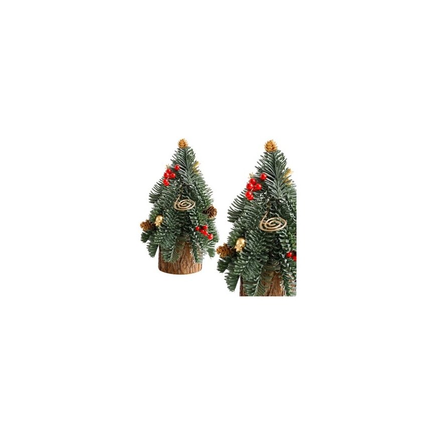 Lean Decorative Christmas Tree 38x15 cm with Red Rowan Berries and Pine Cones – 2