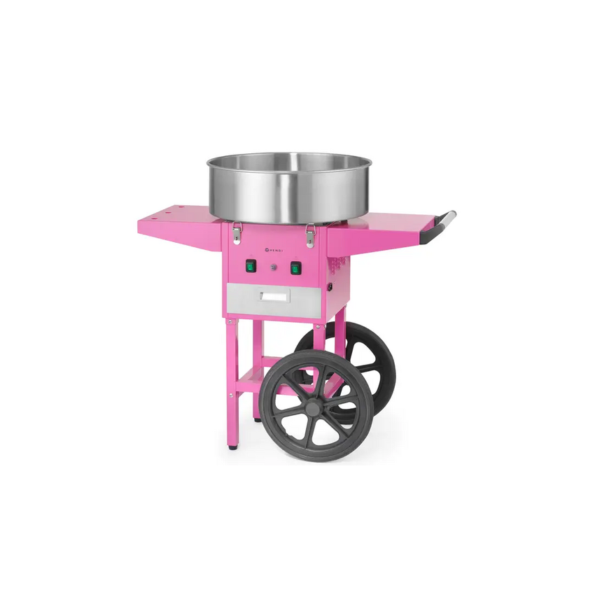 Hendi Cotton Candy Machine with Cart, 1130 W - Pink