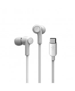 Belkin ROCKSTAR Kõrvaklapid Juhtmega ühendatud Kõrvasisene Kõned/muusika USB tüüp-C Valge