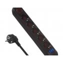 Virtausaika MCE395 B 5-pistoketta 3xUSB, 110-240V AC 50/60Hz, 2.1A max 2500W, musta Virtausaika MCE395 B 5-pistoketta 3xUSB, 110-240V AC 50/60Hz, 2.1A max 2500W, musta