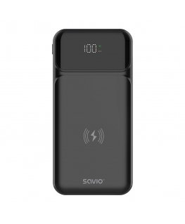 Savio BA-09 nešiojamasis įkroviklis Ličio polimeras (LiPo) 37 mAh Belaidis įkrovimas Juoda