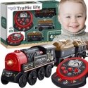 WOOPIE Electric Locomotive Remote Controlled Retro Train 4 Carriages WOOPIE Electric Locomotive Remote Controlled Retro Train 4 Carriages