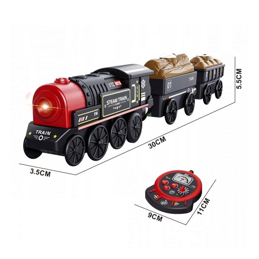 WOOPIE Electric Locomotive Remote Controlled Retro Train 4 Carriages – 2