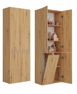 Topeshop NEL 1K DD ART KPL vonios kambario spintelė Ąžuolas