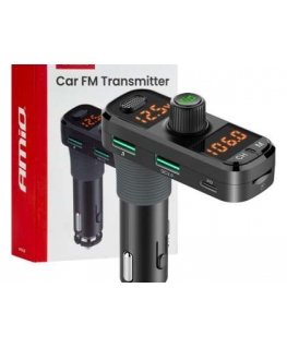 Automobilinis FM siųstuvas 1×USB-A 1×USB-C 12V 24V amio-04647