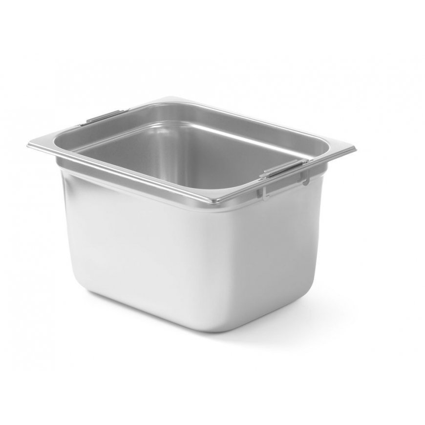 Hendi GN 1/2 Container with Retractable Handles STAINLESS STEEL 6.25 l 325x265x100 mm