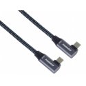 PremiumCord USB-C 2x Curved Cable (USB 3.2 GEN 2x2, 5A, 100W, 20Gbit/s) Cotton Braid, 2m PremiumCord USB-C 2x Curved Cable (USB 3.2 GEN 2x2, 5A, 100W, 20Gbit/s) Cotton Braid, 2m