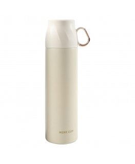 Termospullo kupumaisella kannella 500 ml, valkoinen kultaisilla yksityiskohdilla