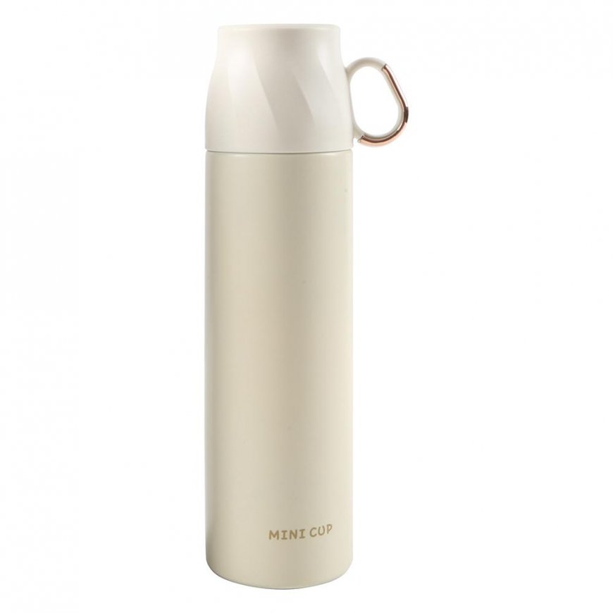 Termos koos tassikujulise kaanega, 500 ml, valge ja kuldne.